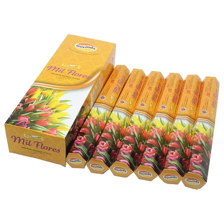 Govinda Incense - Mil Flores (Milflowers) - 120 Incense Sticks, Masala Coated...