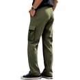 thumbnail image 5 of Men's American Retro Workwear Corduroy Pants, Loose Straight-leg Wide-leg Casual Trousers for Fall, Winter and Vintage Look,Army Green,L, 5 of 6