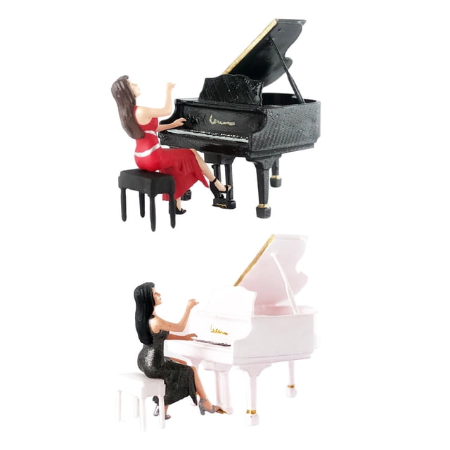 Kits de construcción de Muñeca pianista CUTICAT 1/64 Accesorios de escritorio