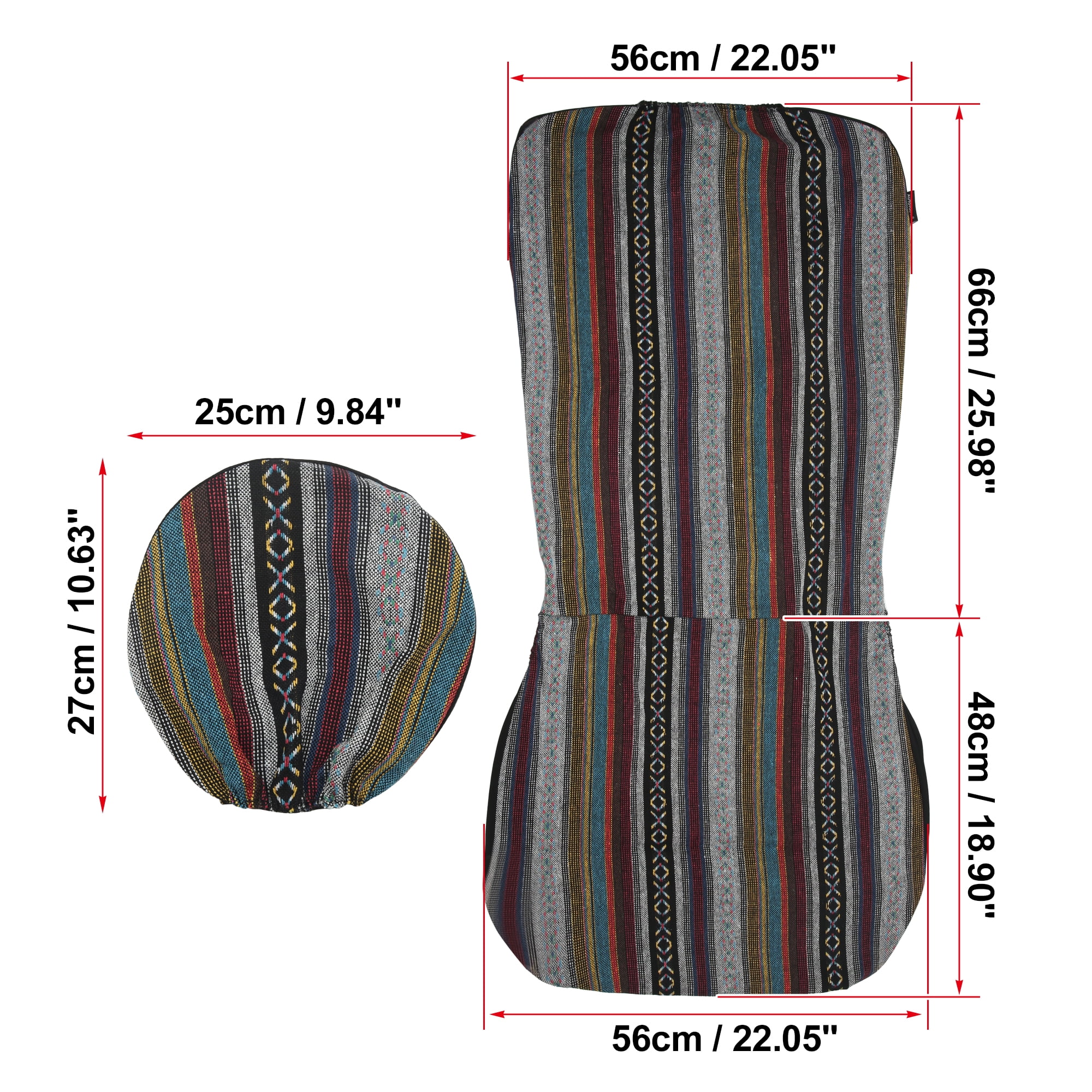 Unique Bargains Saddle Blanket Car Seat Covers Front Set Headrest Cover Washable