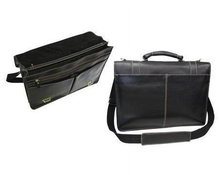 AmeriLeatherExecutive Briefcase - Double Slip-In Traditional Leather Briefcase for Men & Women-Color:Black