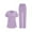 Purple, variant on Women's Color Block Scrubs Set, V-Neck Short Sleeve Top with 5 Pockets & Full Elastic Waist Pants, Professional Medical Uniform for Nurses, Healthcare Workers, Clinic Staff & Caregivers
