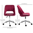 thumbnail image 2 of Red Velvet Swivel Office Chair | Mid-Back Computer Desk Chair with Adjustable Height & Breathable Design - Ideal for Home Office & Study, 2 of 7