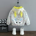thumbnail image 3 of SILVERCELL Toddler Childrens' Printing Windbreaker Coat for Girls Spring and Autumn Rabbit Embroidery Hooded Jacket 9M-7T, 3 of 8