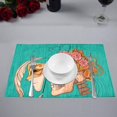 thumbnail image 2 of EREHome Set de 4 Sets de Table Masque Crâne Floral Set de Table 12x18 Pouces, 2 of 5