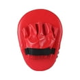 thumbnail image 2 of Almohadilla de mano de entrenamiento Cola Almohadilla de boxeo curvos de cuero PU Rojo, 2 of 8
