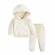 thumbnail image 1 of Ropa Para Bebés Y Niñas, Atuendo Para Niños Pequeños, Suéter Con Capucha De Terciopelo Dorado Para Otoño E Invierno, Top De Manga Larga, Pantalones Informales, Traje Beige Odeerbi  LM103-7163, 1 of 9