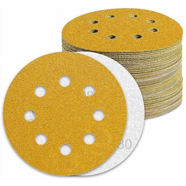 Disco de lijado de liquidación, papel de lija de grano 80 de 125mm, 100 discos abrasivos para papel de lija excéntrico