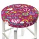 thumbnail image 3 of Disketp Peace Love and Dove Flower Power Funda Redonda para Taburete, Funda de Cojín para Silla de Bar Suave y Elástica-12 inch, 3 of 7