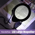 thumbnail image 3 of Hands Free 2 LED Lighted Neck Magnifier 2X 6X Reading Loupe Magnifier 100MM, Battery Powered Illuminated Magnifying Glass for Small Print Reading,Inspection,Beads,Embroidery,Impair,Low Vision, 3 of 6