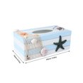 thumbnail image 2 of 1PC Mediterranean Decorative Tissue Box Wooden Crafts Storage Box Home Desktop Decoration (Striped Star), 2 of 8