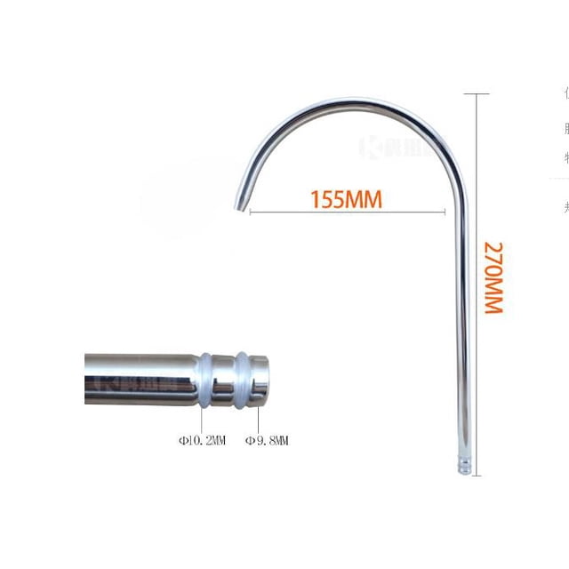 Bec de Robinet en Acier Inoxydable Robuste pour Évier de Cuisine Remplacement avec Design de Coude Gain de Place Argent