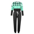 thumbnail image 5 of FAIWAD Women's Sweatsuit Set 2 Piece Long Sleeve Pullover Top and Drawstring Sweatpants Sport Plaid Print Sets, 5 of 5