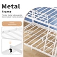 thumbnail image 5 of Kdymod Twin over Full Metal Low Bunk Bed with Stairs, Safety Rail & Steel Slats, Space-Saving Heavy Duty Bed Frame for Adults & Teens, No Box Spring Needed, White, 5 of 12