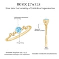 thumbnail image 5 of Rosec Jewels Natural Aquamarine and Diamond Ring - Leaf Inspired Promise Ring for Women - Ready to Gift for Valentines Day, 18K Yellow Gold, US 6.00, 5 of 6