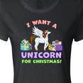 thumbnail image 4 of Inktastic I Want a Unicorn for Christmas with Presents Women's T-Shirt, 4 of 5