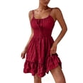 thumbnail image 3 of Rvasteizo Sundress Solid Round Neck Sleeveless Thin Sling Thin Breathable Summer Casual Wear, 3 of 5