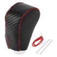 thumbnail image 1 of Cubierta de pomo de cambio de marcha Unique Bargains, protector de manija de cambio para Honda CR-V 2012-2014, fibra de carbono negra, cuero sintético rojo, 1 Pc antideslizante para automóvil, 1 of 1