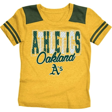 MLB Oakland Athletics Girls Short Sleeve Team Color Graphic Tee