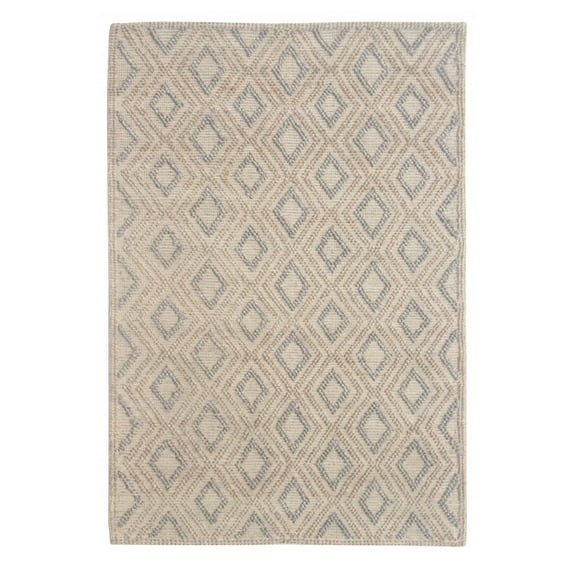 9’ x 13’ Tan Gray Diamond Lattice Modern Area Rug