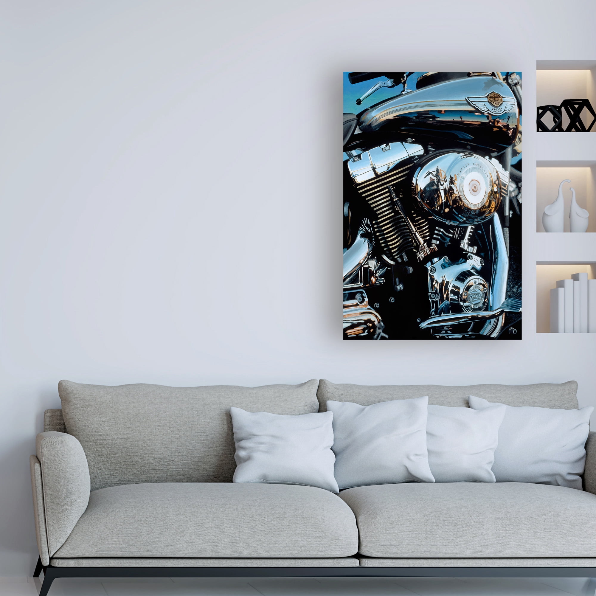 Trademark Fine Art 'Sunset & Motorcycle' Canvas Art by Roderick Stevens