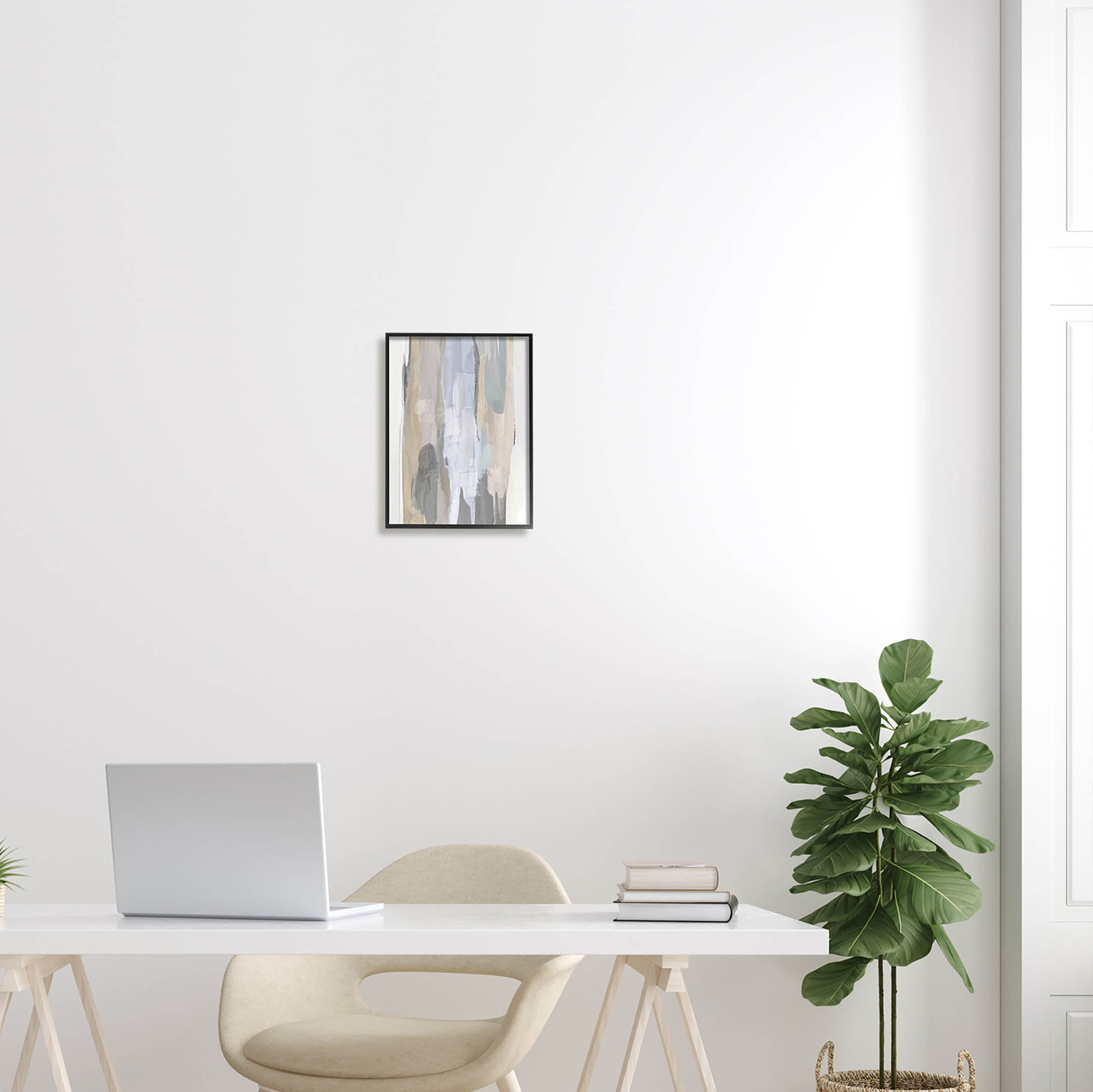 Stupell Industries Modern Neutral Tones Arrangement Graphic Art Black Framed Art Print Wall Art, Design by Jackie Hanson