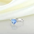thumbnail image 4 of CAUER India 14K White Gold Plated Simulated Aqua Blue Moissanite Heart Halo Ring – D–E Color, VVS2 Clarity, Engagement & Anniversary Jewelry, 4 of 5