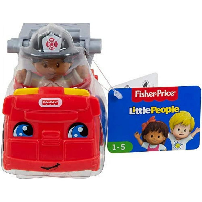 Bundle of 2 Fisher Price Little People Small Vehicles To The Rescue Fire Truck Firetruck