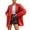 Red, variant on Leather Jacket Women, Women Faux Leather Blazer Jackets Button Down Oversized Vintage Pu Leather Lapel Jacket Streetwear Womens Coats Red M
