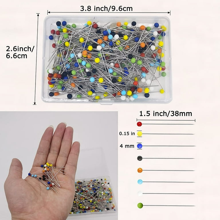 250Pcs Sewing Pins for Fabric, Straight Pins with Colored Ball