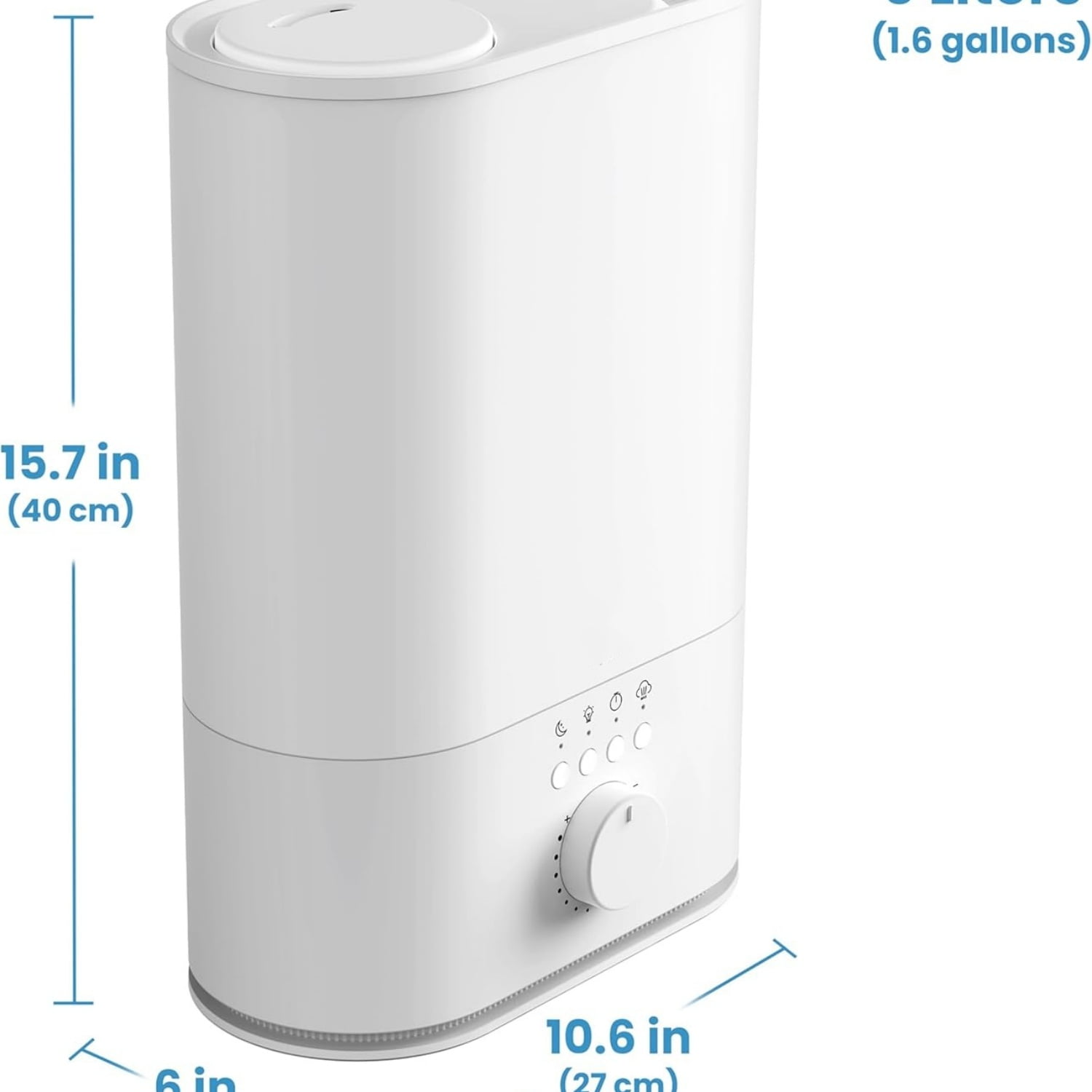 6L Humidifier Large Room, High Mist Output 60 HR Runtime Ultrasonic Top Fill Humidifiers for Bedroom, Easy to Use & Clean for Home, Baby Humidifier, Plants, Congestion, Indoor
