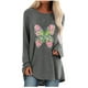 thumbnail image 2 of Pntutb Camiseta de manga larga con cuello redondo y estampado de insectos de animales de talla grande para mujer Pntutb Pntutb-4580, 2 of 6