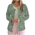thumbnail image 2 of Women's Button Down Cardigan Sweaters Long Sleeve Graphic Printed Soft Cotton Casual Fall Spring Outerwear (XL, Dark Green 01), 2 of 5