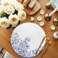 thumbnail image 2 of Blue Spring Floral Round 13 Inch Placemats Set of 8, Watercolor Botanical Summer Vintage HeatResistant Non Slip Place Mats for Dining Table, Wipeable Braided Kitchen Table Mats for Housewarming, 2 of 9