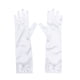 thumbnail image 1 of FELTECHELECTR 1 par de guantes largos de satén con lazo para niña de las flores, para boda, fiesta de noche (blancos), 1 of 5