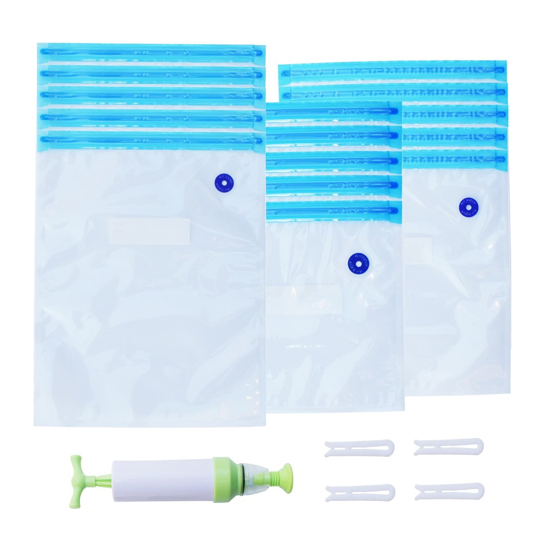 TETOU 15 Pack Sous Vide Bags with Pump Reusable Vacuum Pack Freezer