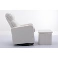 thumbnail image 6 of Swivel Rocking Chair with Ottoman Storage, Accent Leisure Chair Leisure Chair with Folding or Storage Ottoman Footrest, Comfy Sofa Armchair with Side Pocket for Living Room, Bedroom, White Teddy, 6 of 7