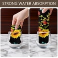 thumbnail image 6 of 4 Pcs Funny Kitchen Towels,Black Colorful Flower Leaf Sunflower Pattern Microfiber Dish Towels,Kitchen Tea Towels,Kitchen Towel Set (18" X 26"), 6 of 7