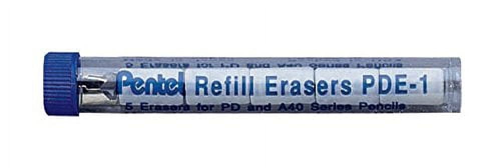 Pentel Refill Eraser For AL, AX and PD Series Pencils 5 Pcs/Tube, Box of 12 (PDE-1)