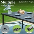 thumbnail image 2 of SUMMIT LIVING 64" x 39" Rectangular Steel Outdoor Patio Dining Table with Umbrella Hole for 6 person, Black, 2 of 7