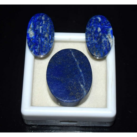 Chavvi Gems Lapis Lazuli Cabochon Loose Gemstones, 3 Pcs Set, 110.00 Cts