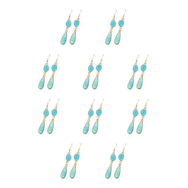 Minnieouse 1 par de pendientes colgantes con personalidad elegante, accesorios de joyería irregulares, gota de oreja de aleación portátil para Azul claro 10piezas