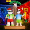 thumbnail image 4 of DeeKom Decoraciones Inflables Navideñas Papá Noel y Renos Inflables de 8 Pies en Hawái con Luces LED para Decoración Al Aire Libre para Fiestas en el Jardín, el Césped y el Festival, 4 of 6