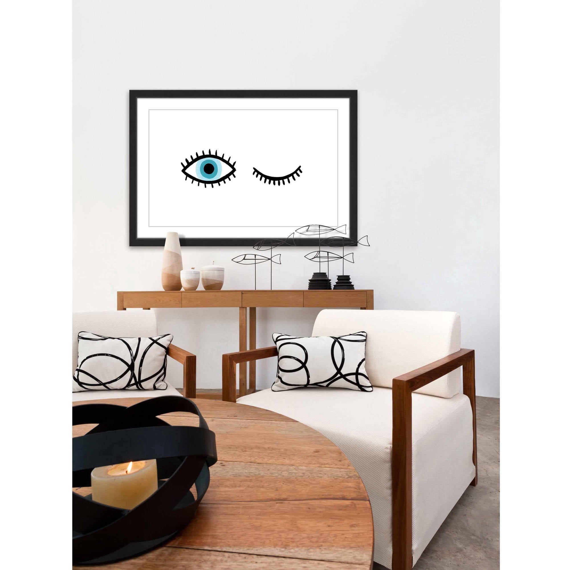 "One Eye Open" Framed Painting Print