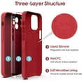 thumbnail image 6 of Liquid Silicone Case for iPhone 12, [Camera Protection] [Anti Fingerprint] [Wireless Charging] 4 Layer Phone Case Protective Cover, Built-in Microfiber Case Cover, 6.1", Red, 6 of 14