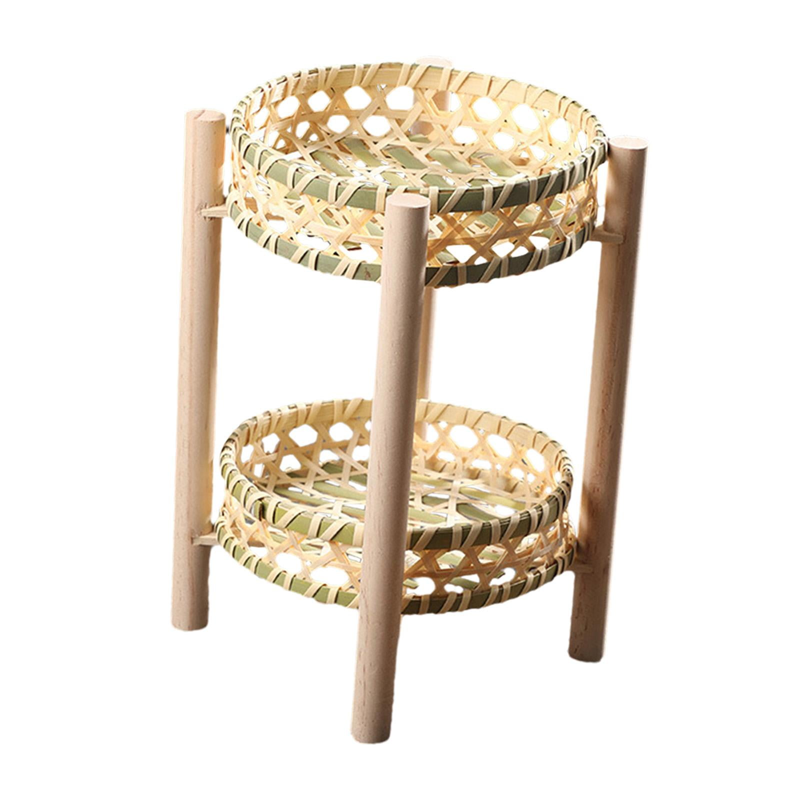 Baoblaze 2 Tier Storage Basket Fruit Rack, Decorative, Multifunctional, Detachable Bread A