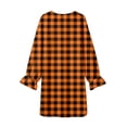 thumbnail image 5 of JIAYUE Girl Kids Nightgown Soft Lightweight Halloween Funny Print Long Sleeve Ruffle Cuff Round Neck Button Front Loose Cute Pajamas For Holiday Party Family Indoor Loungewear Nightwear,11-12 Years, 5 of 5