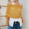 thumbnail image 4 of Multifunctional Scarf with Sleeves for Women, Knitted Sweater Scarf with Sleeves, Shrugs for Women, Scarf with Double Sleeves Crochet Pattern, Fashion Casual Autumn Winter Outdoor Solid Color Scarf, 4 of 9