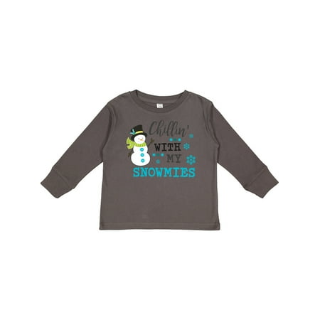 

Inktastic Chillin with My Snowmies with Snowman Clip Art Gift Toddler Boy or Toddler Girl Long Sleeve T-Shirt