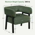 thumbnail image 2 of Yaheetech Upholstered Barrel Accent Chair with Solid Wood Legs, Dark Green, 2 of 7